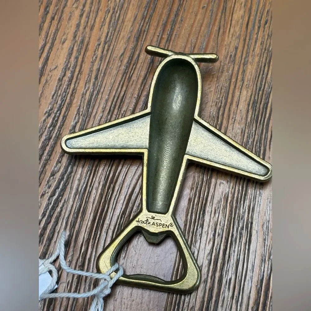 Kate Aspen Gold Airplane Bottle Opener